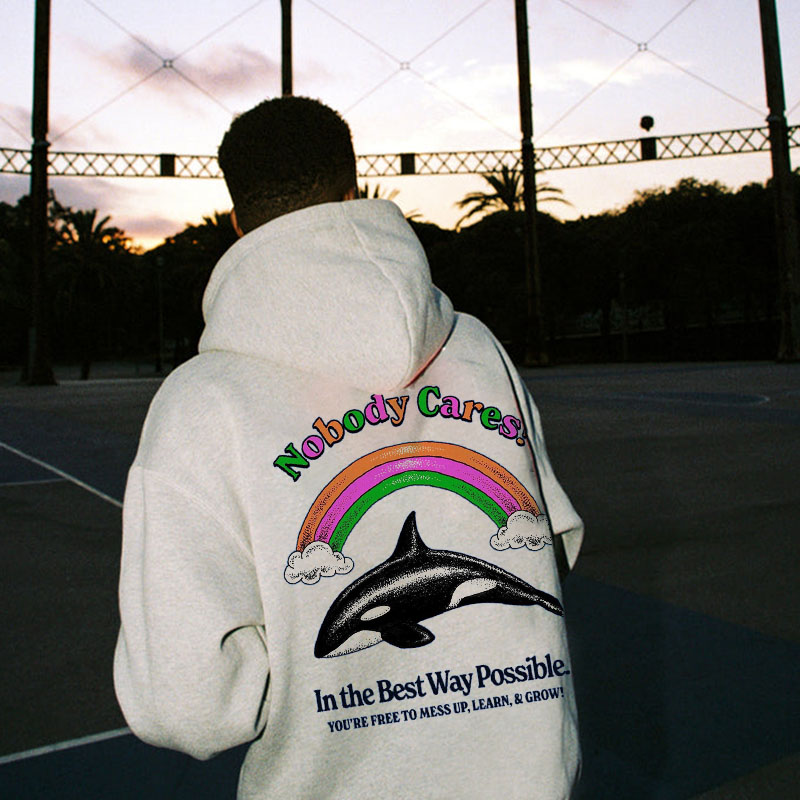 Rainbow Whale Graffiti Hoodie