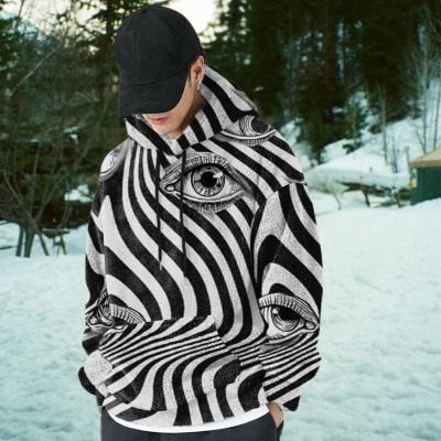 Eyes Element Graffiti Flannel Hoodie