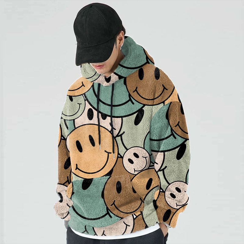 Smiley Doodle Flannel Hoodie