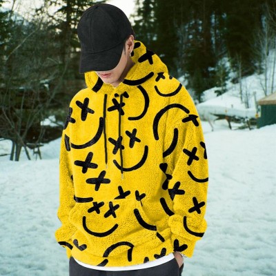 Smiley Doodle Flannel Hoodie