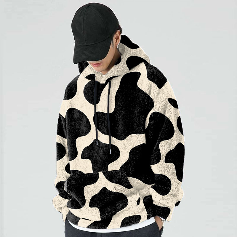 Cow Print Facecloth Hoodie