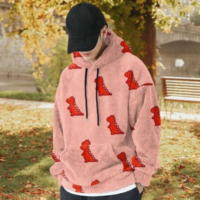 Dinosaur Graffiti Flannel Hoodie