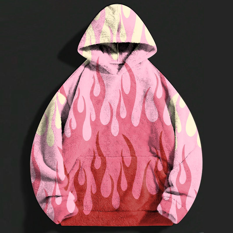 Gradient Flame Flannel Hoodie