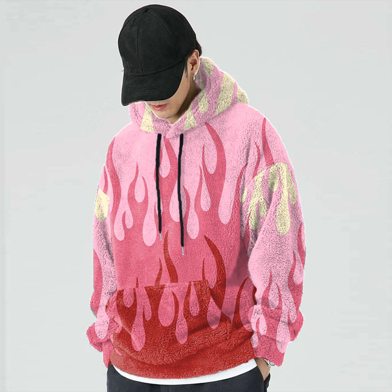 Gradient Flame Flannel Hoodie