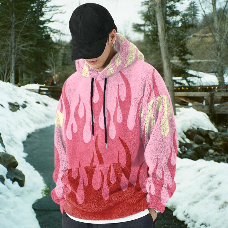 Gradient Flame Flannel Hoodie