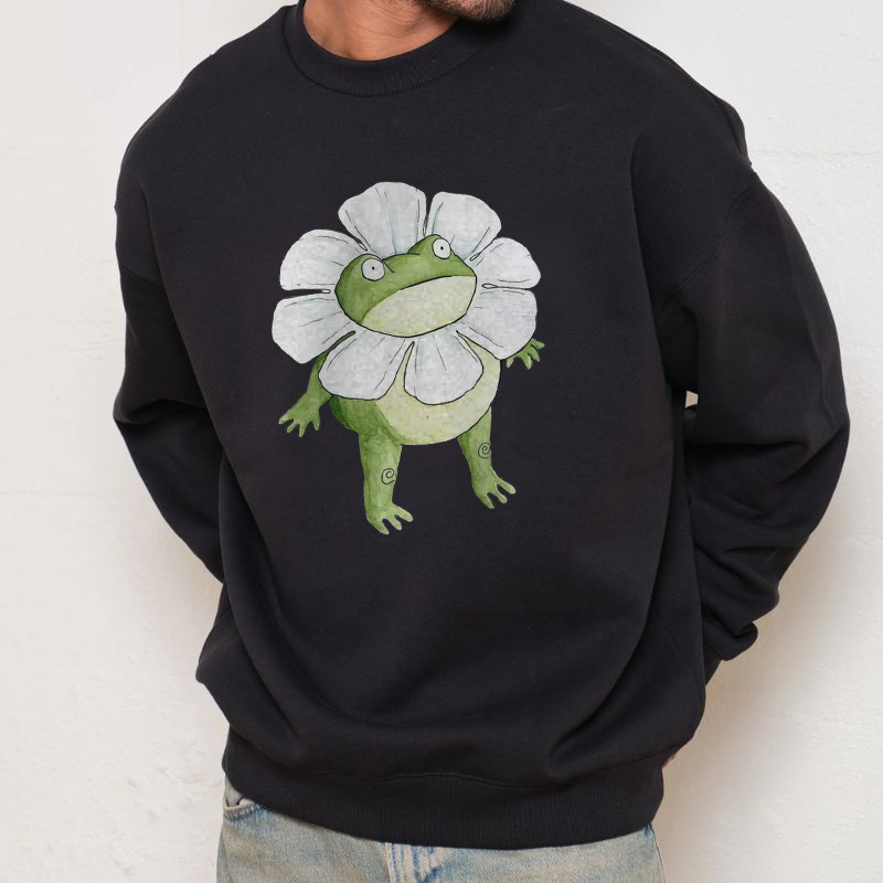 Warm Thick Crew Neck Printed Sweatshirt