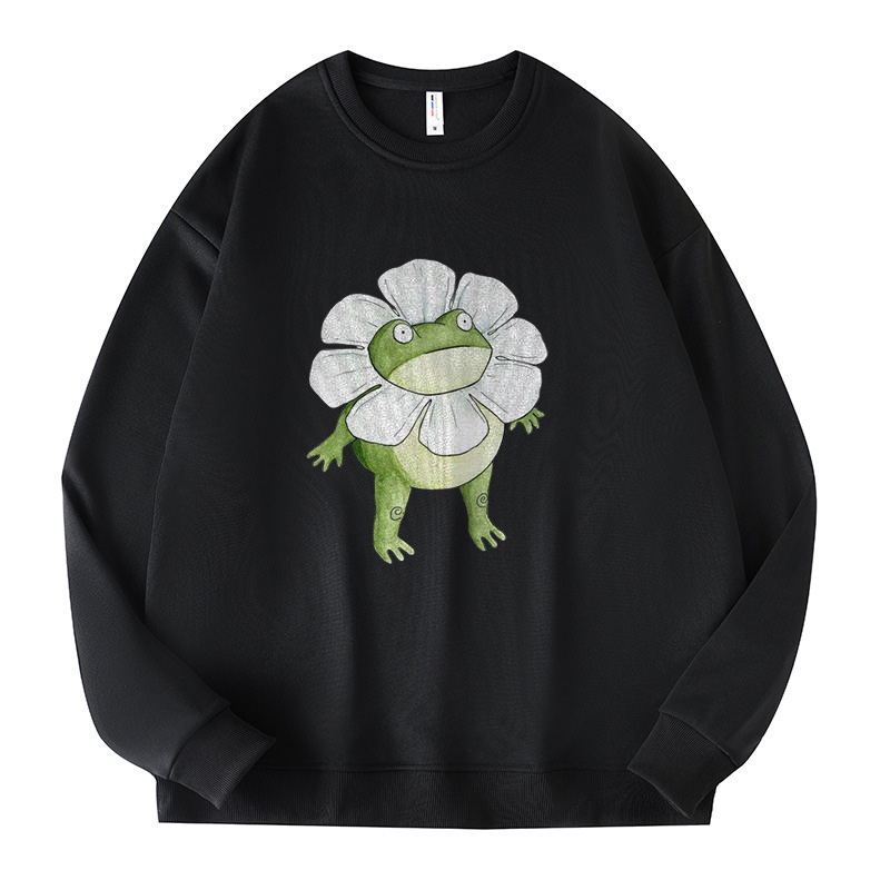 Warm Thick Crew Neck Printed Sweatshirt