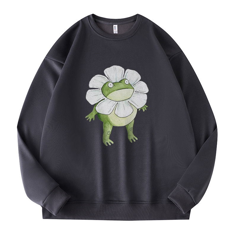 Warm Thick Crew Neck Printed Sweatshirt