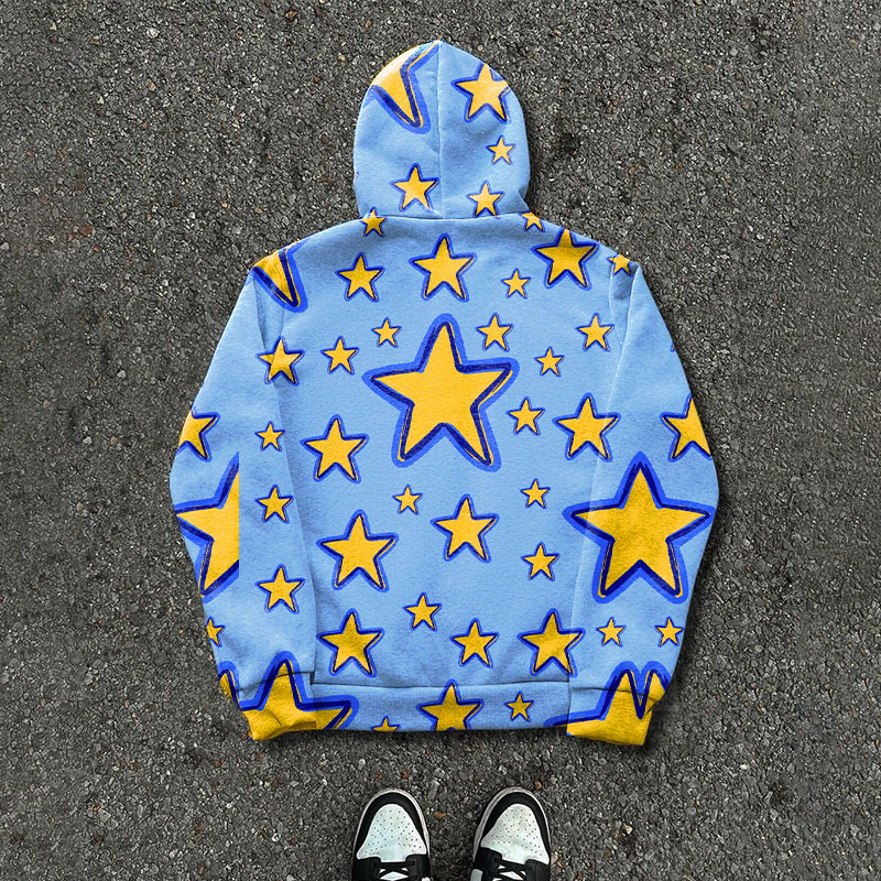 Star Graffiti Zipper Hoodie