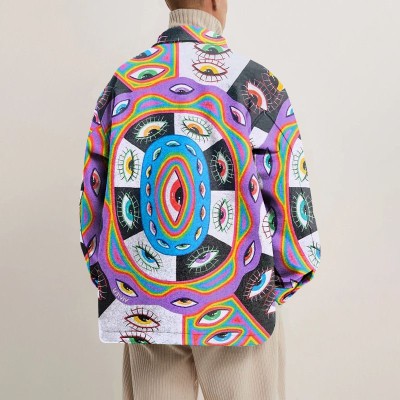 Eye Element Graffiti Shirt Jacket