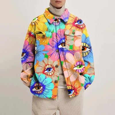 Eye Element Graffiti Shirt Jacket