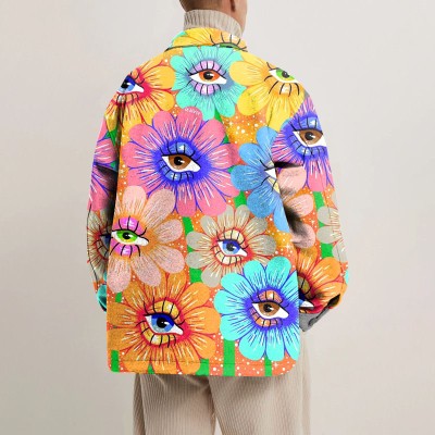 Eye Element Graffiti Shirt Jacket