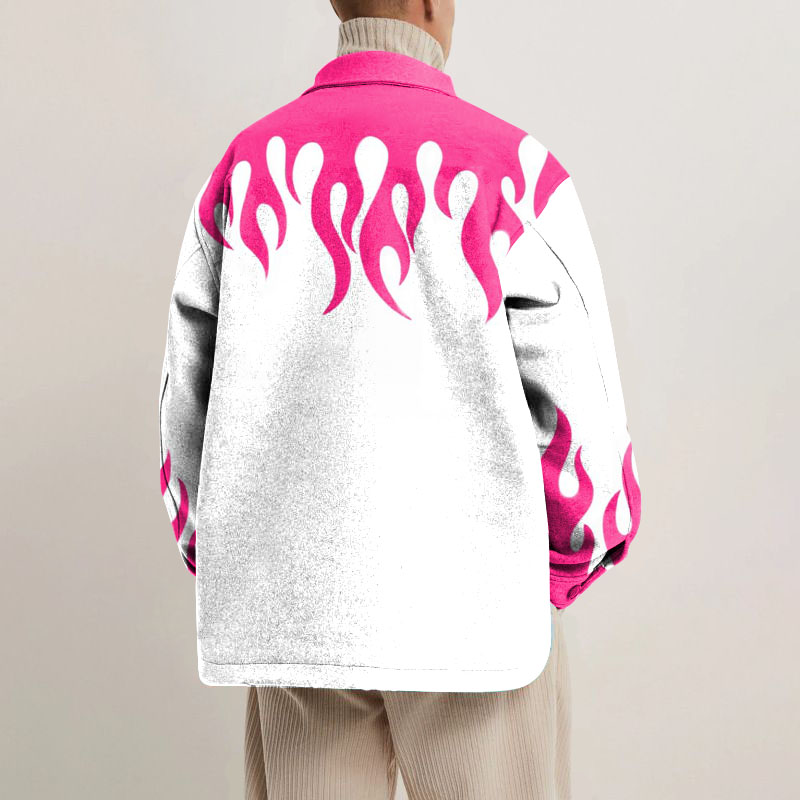 Flame Element Graffiti Shirt Jacket