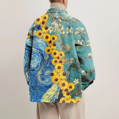 Artistic Star Print Shirt Jacket