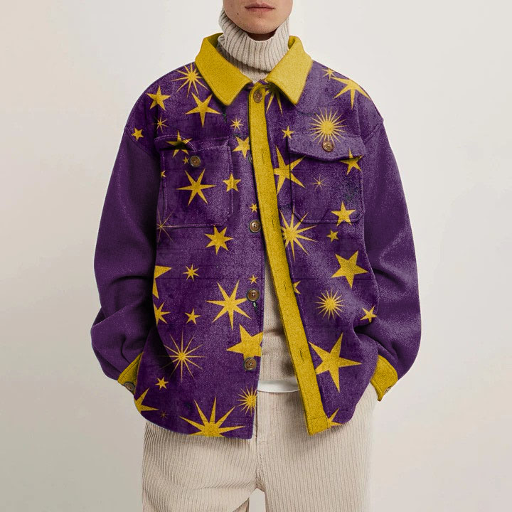 Clashing Stars Graffiti Shirt Jacket