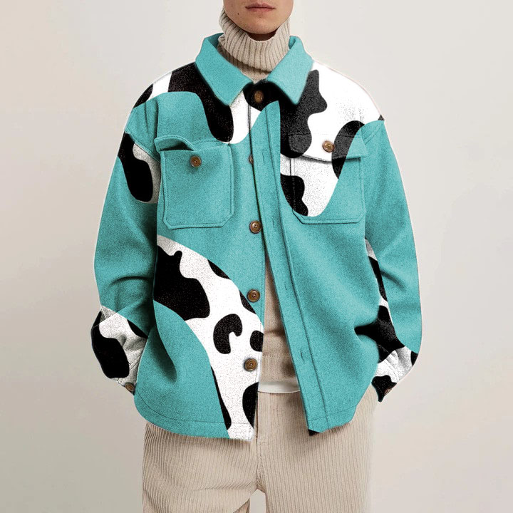 Cow Print Shirt Jacket