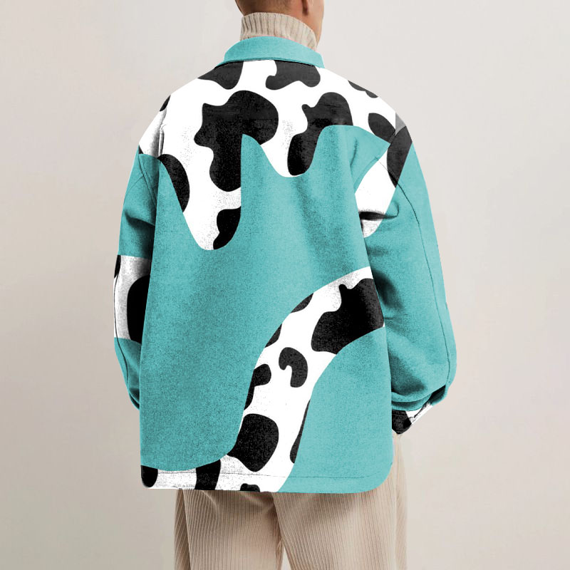 Cow Print Shirt Jacket