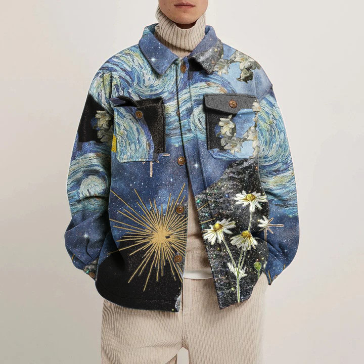 Artistic Painting Patchwork Shirt Jacket