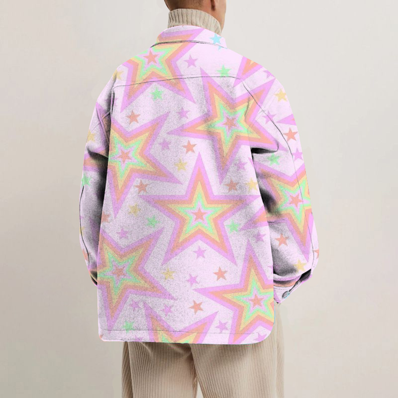 Unisex Star Graphic Shirt Jacket