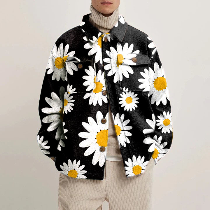 Daisy Print Shirt Jacket