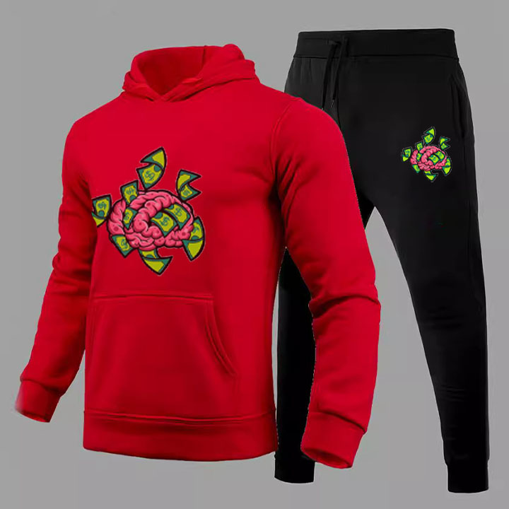 Hip Hop Graffiti Print Hoodie Set