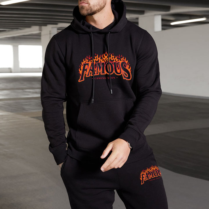 Lettered Graffiti Hoodie Set