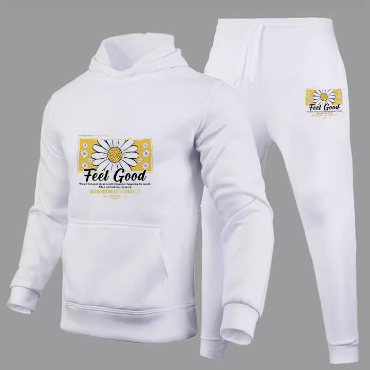 Lettered Graffiti Hoodie Set