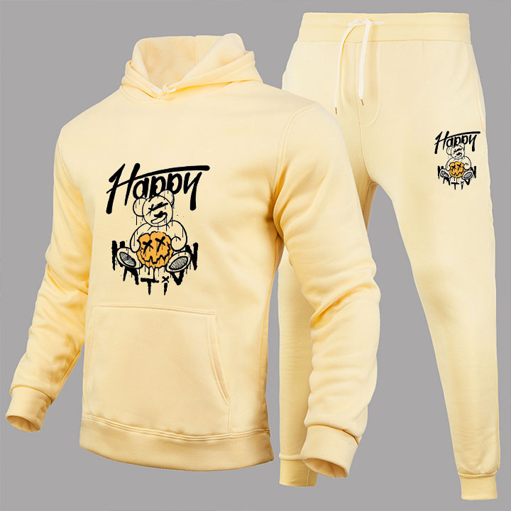 Lettered Graffiti Hoodie Set