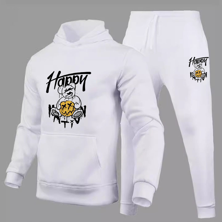 Lettered Graffiti Hoodie Set