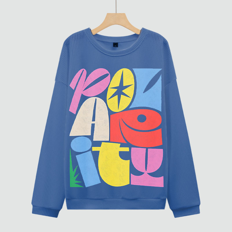 Monogrammed Graffiti Print Knit Sweater