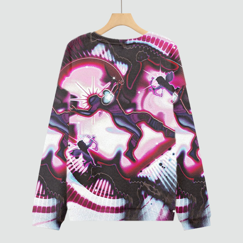 Art Graffiti Print Knit Sweater