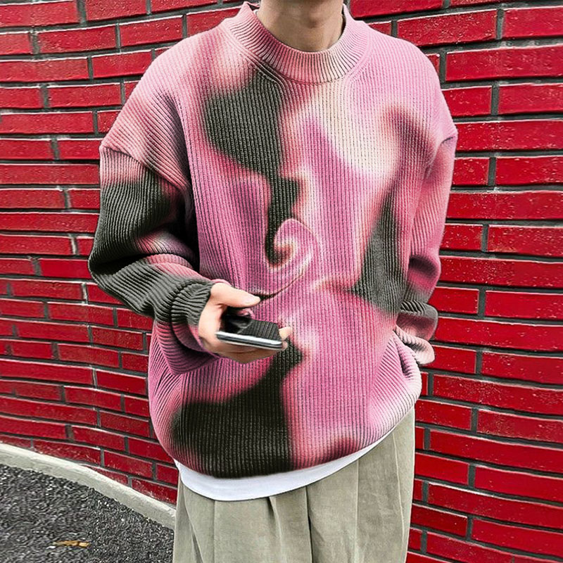 Gradient Graffiti Knit Sweater