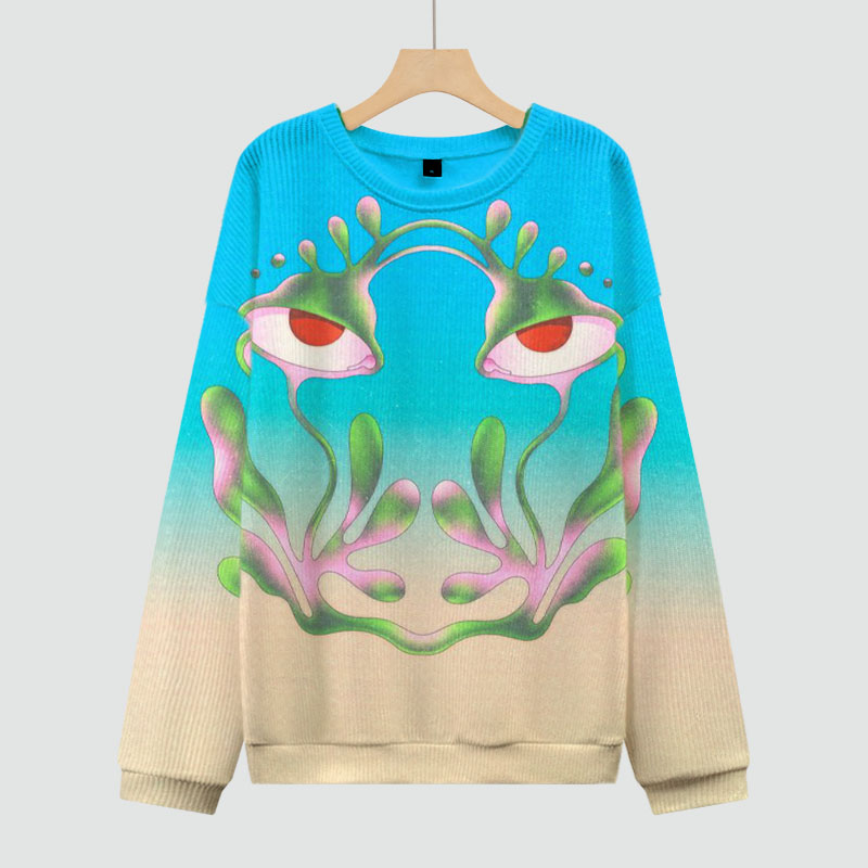 Art Graffiti Gradient Knit Sweater