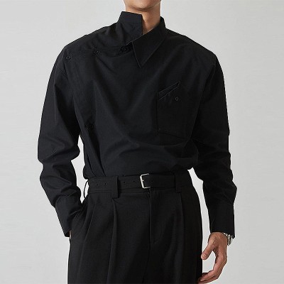 Irregular Lapel Long Sleeve Shirt