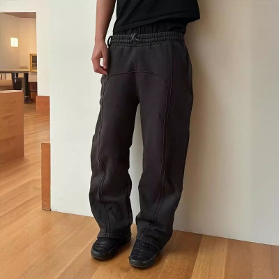 Hip Hop Solid Color Spliced Casual Pants