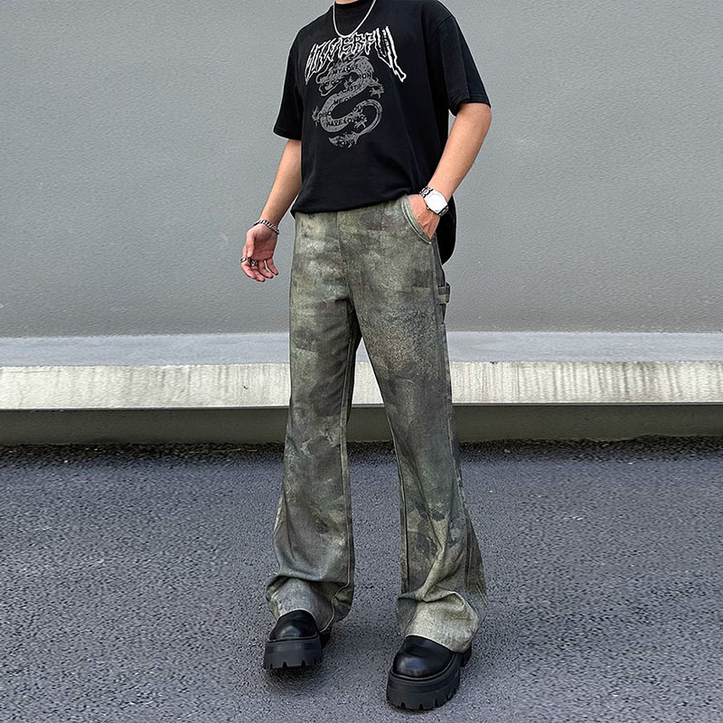 Washed and Aged Camouflage Workwear Casual Pants