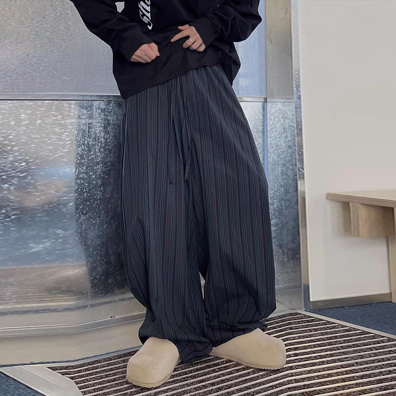 Vintage Vertical Stripe Scimitar Casual Pants