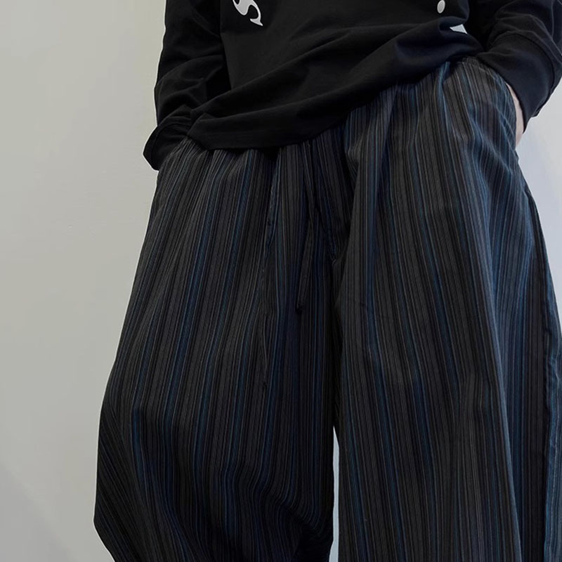 Vintage Vertical Stripe Scimitar Casual Pants