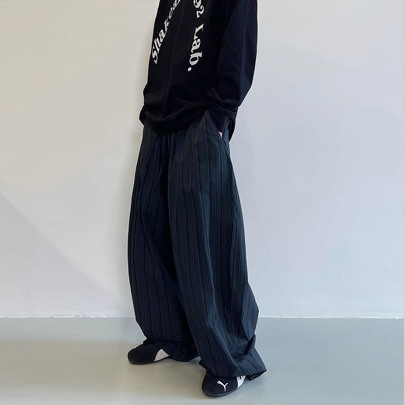 Vintage Vertical Stripe Scimitar Casual Pants