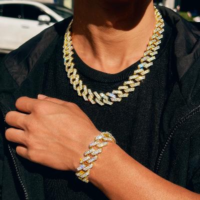 18mm Iced Out Cuban Chain & Bracelet Set