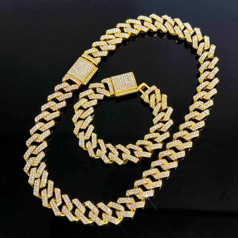 18mm Iced Out Cuban Chain & Bracelet Set