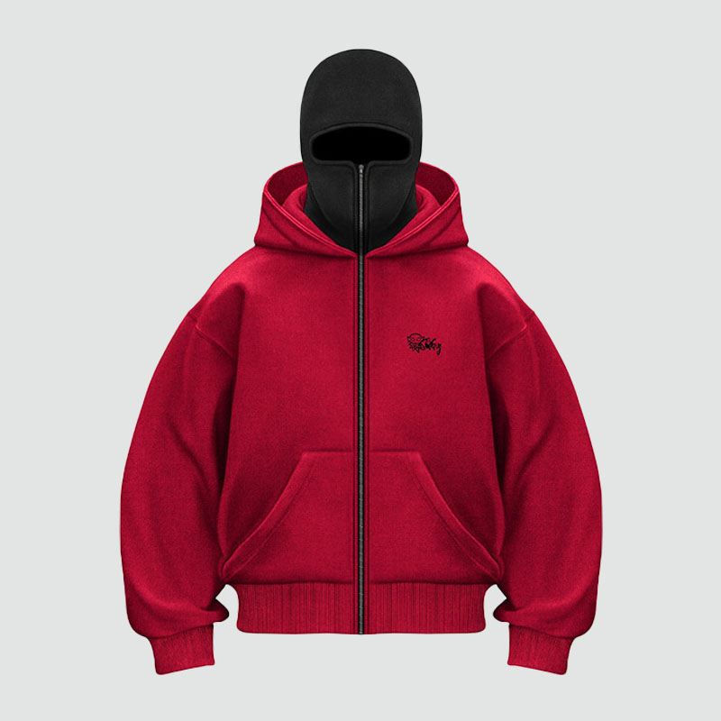 Y2K Padded Double Hood Design Hoodie