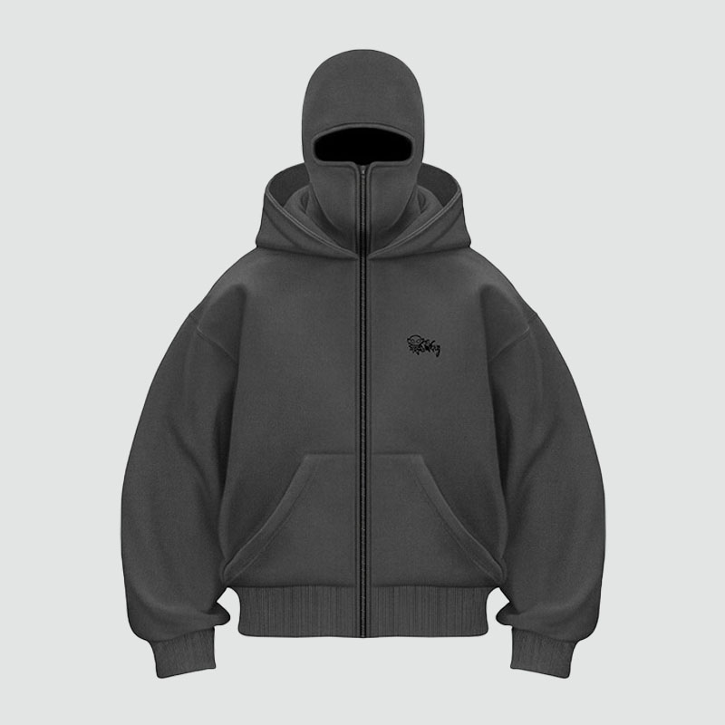 Y2K Padded Double Hood Design Hoodie