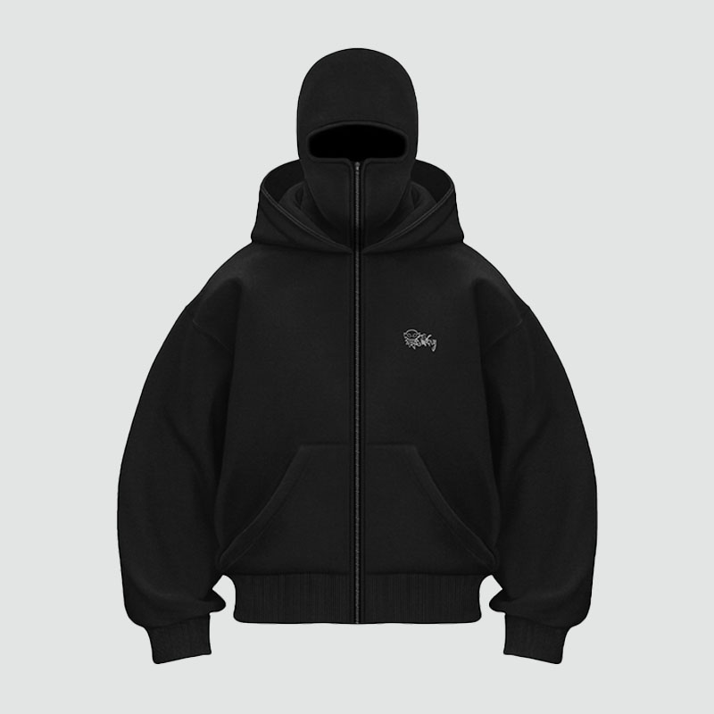 Y2K Padded Double Hood Design Hoodie