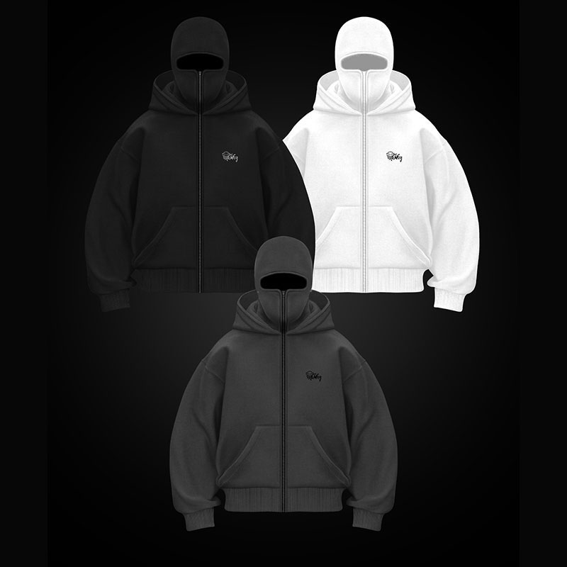 Y2K Padded Double Hood Design Hoodie