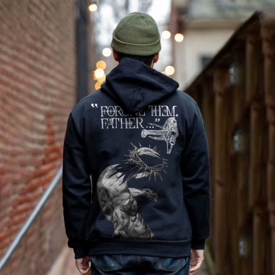 Forgive Them Father Print Hoodie