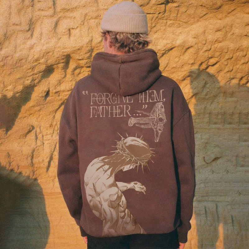 Forgive Them Father Print Hoodie