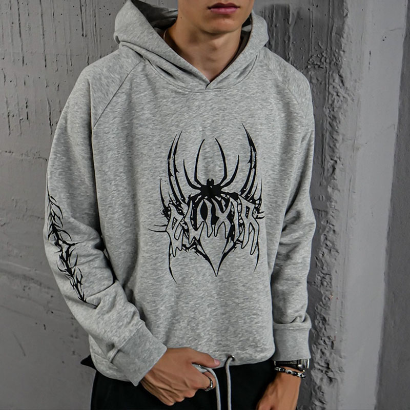 Y2K Gothic Spider Hoodie Pullover