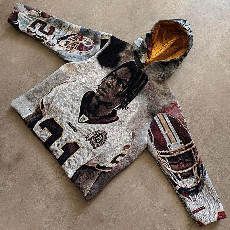 Retro Football Print Hoodie