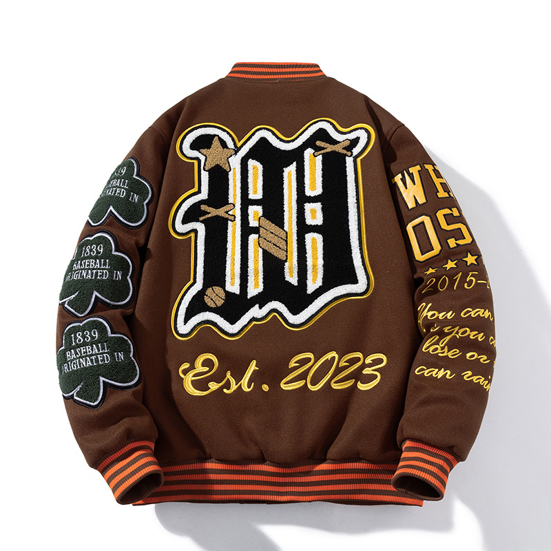 Hip Hop Embroidered Jacket Cotton Baseball Jacket